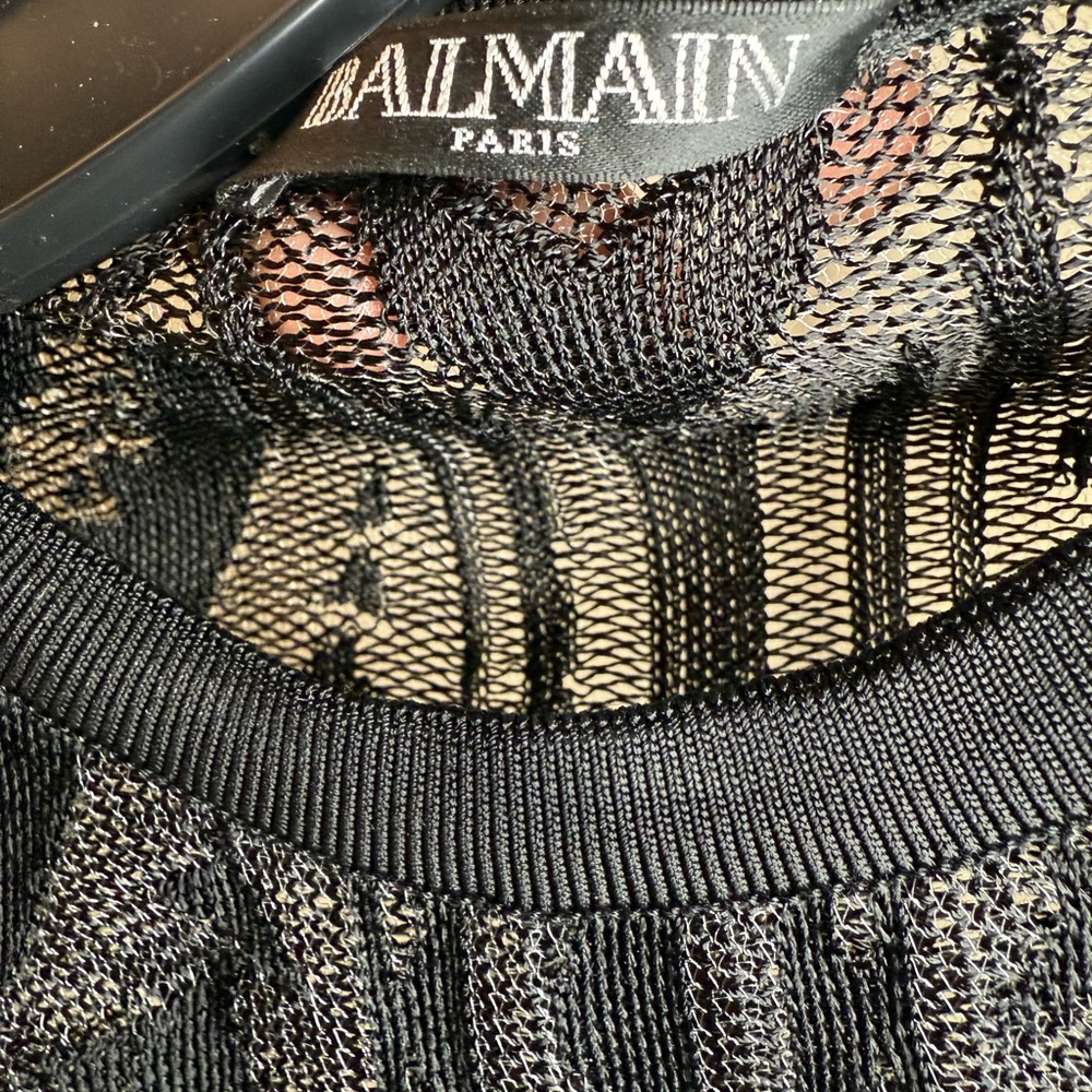 Balmain Black Patterned Women's Top
